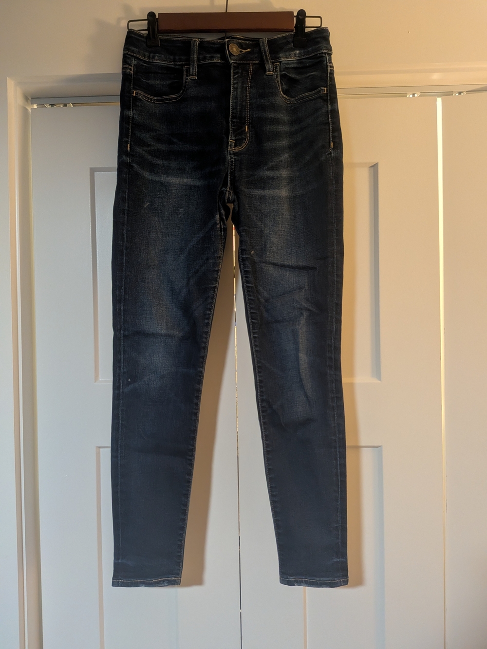 American Eagle Skinny Jeans Womens 6 Short Dark Wash Blue Next Level Stretch